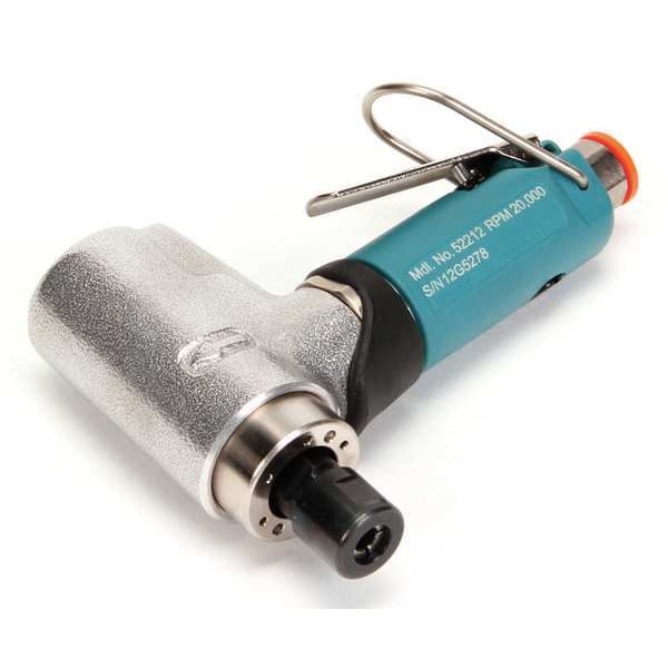 Dynabrade 7 Degree Offset Die Grinder, 1/4 in NPT Female Air Inlet, 1/4 in Collet, Heavy Duty, 20,000 RPM - 52212