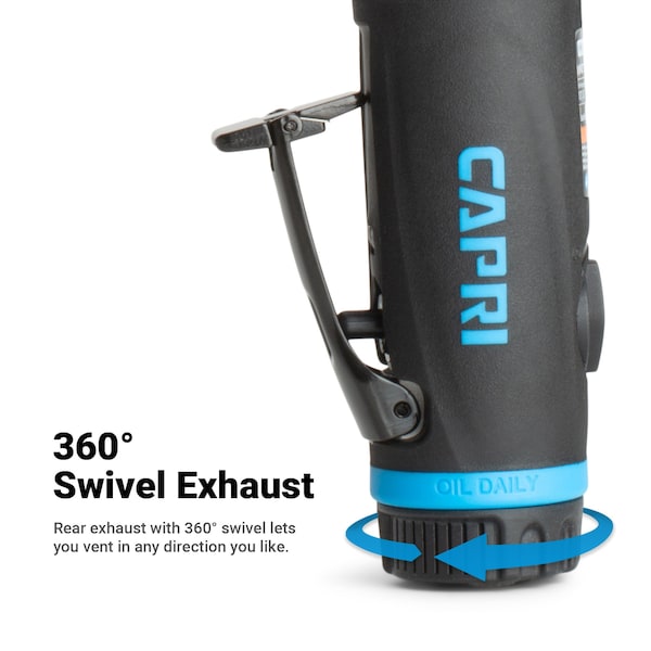 Capri Tools 1/4 in. 1 HP Air Straight Die Grinder, 20 in. Extra Long Neck - CP32500-20