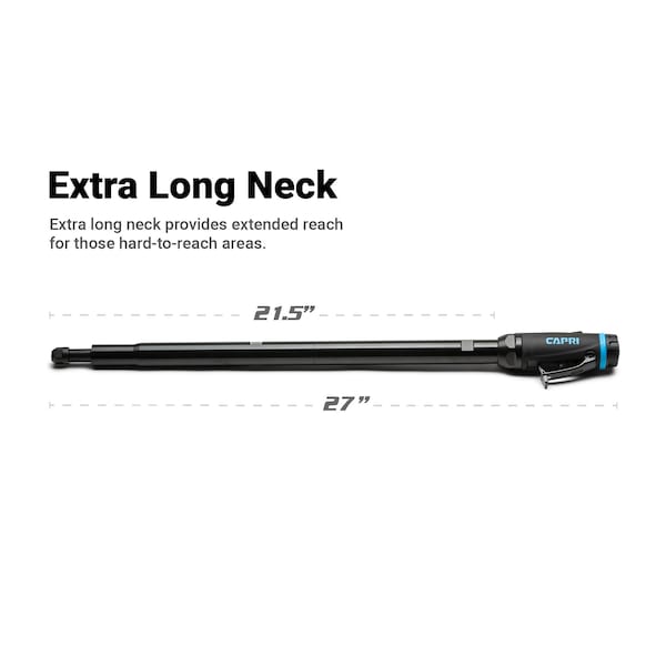 Capri Tools 1/4 in. 1 HP Air Straight Die Grinder, 20 in. Extra Long Neck - CP32500-20