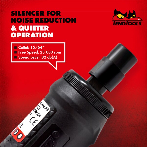 Teng Tools 25,000 RPM Mini Straight Pneumatic Composite Air Die Grind - ARG01