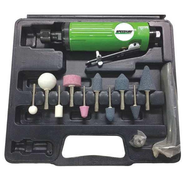 Speedaire Straight Die Grinder Kit, 1/4 in NPT Female Air Inlet, 1/4 in Collet, Medium Duty, 22,000 RPM - 48MA01