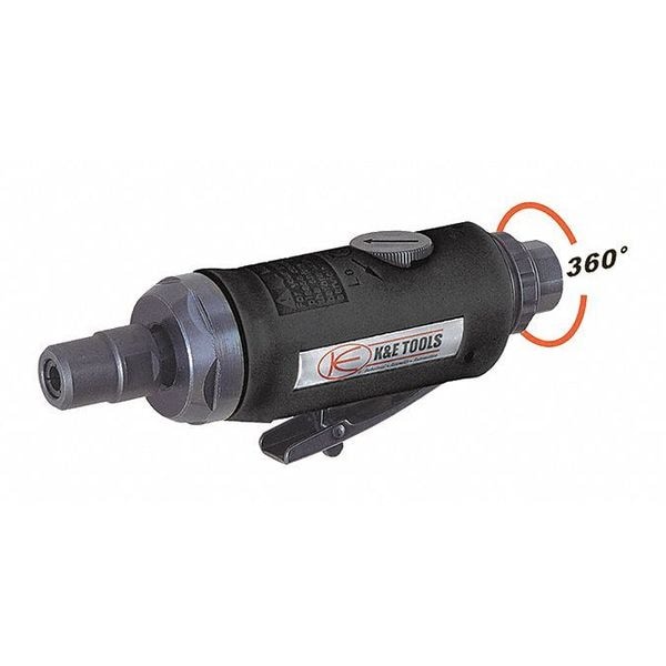 Railhead Gear Angle Grinder, Heavy Duty, Die, Strght Head, 1/2HP, 1/4" npt Air Inlet, 1/4" Collet, Heavy Duty, 1/2 HP - KE-7300
