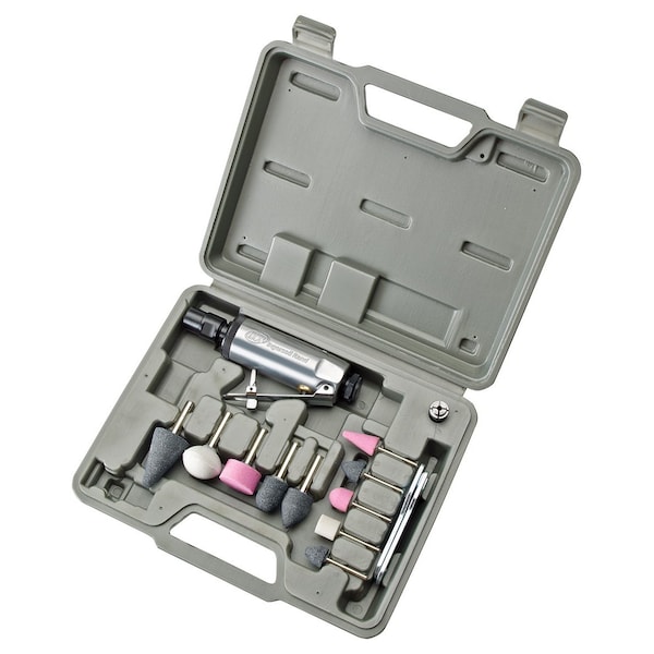 Ingersoll-Rand Straight Die Grinder Kit, 1/4 in NPT Female Air Inlet, 1/4 in Collet, Medium Duty, 28,000 RPM - 307BK