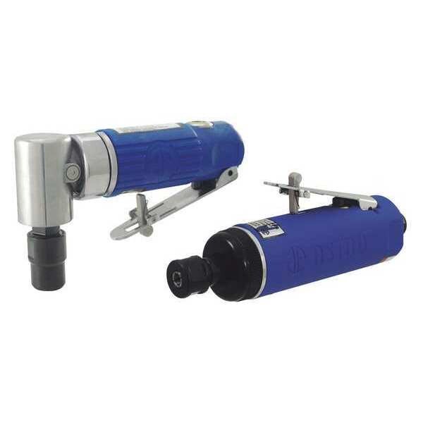 Astro Pneumatic Right Angle, Straight Die Grinder Set, Angle Head/Standard, 1/4 in NPT Female Air Inlet, 1/4" Collet - 1222