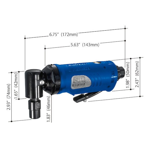Sp Air 1/4" Heavy-Duty 90 Angle Die Grinder - SP-7211