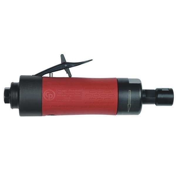 Chicago Pneumatic Straight Die Grinder, 1/4 in NPT Female Air Inlet, 1/4 in Collet, Heavy Duty, 18,000 RPM, 0.7 hp - CP3000-518R
