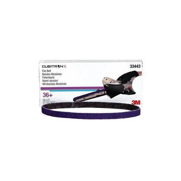 3M 33443 36+ 786F PSG File Belt 1/2X18, 10PK - 7100033184 - Cinturón de lima PSG de 3M 33443, grano 36+, 786F, 1/2X18, paquete de 10 unidades - 7100033184