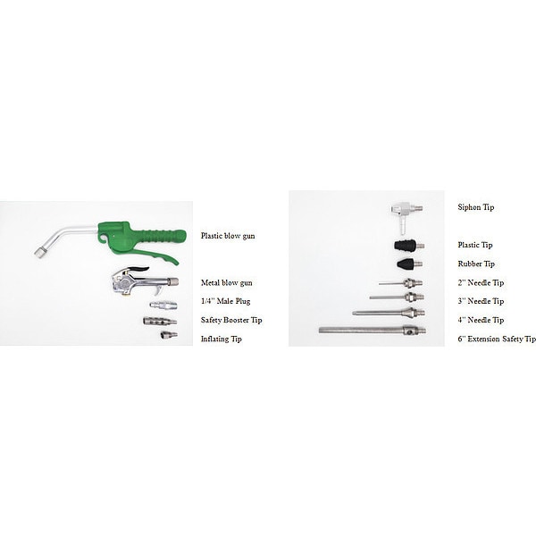 Speedaire Pistol Grip Air Gun Kit, 1" Extension - 52CF84