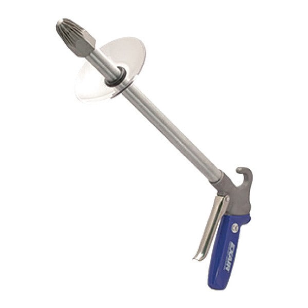 Exair Safety Air Gun, 60 CFM, 12" Ext, Shield, Body Material: Cast Aluminum - 1260-12-CS