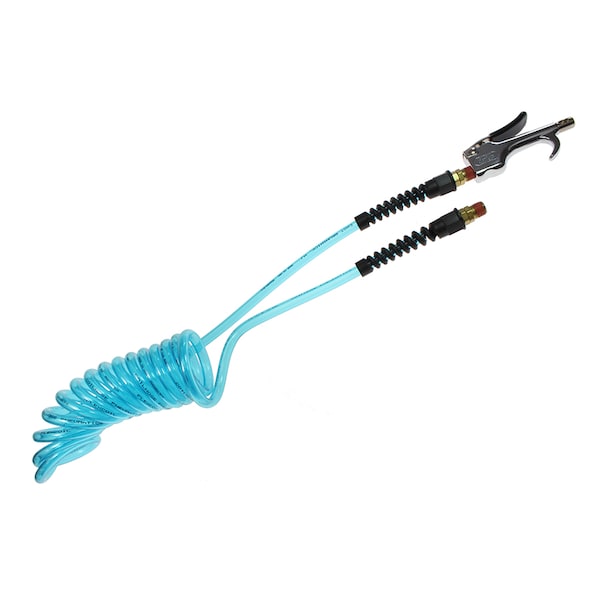 Coilhose Pneumatics 600-S Blow Gun & PU14-15B-T Coiled Hose - 600-PU15B-T