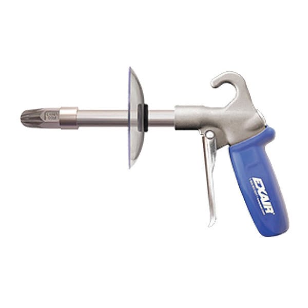 Exair Safety Air Gun, 14 CFM, 6" Ext, Shield, Air Gun Body Style: Ergonomic - 1210SS-6-CS