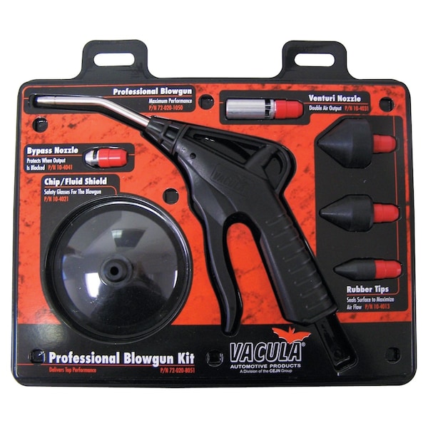 Vacula Professional Blow Gun Kit, 7 Piece - VAC72-020-8051