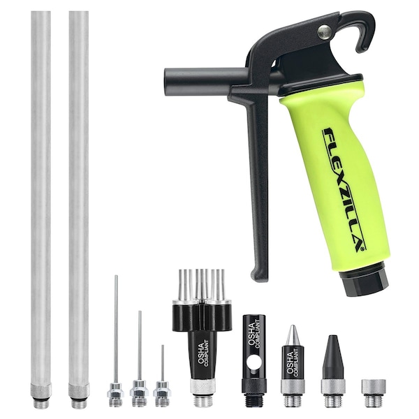 Legacy Mfg Flexzilla X3 Blow Gun Kit 11-Piece, Zillagreen, 1EA - AG1211FZ