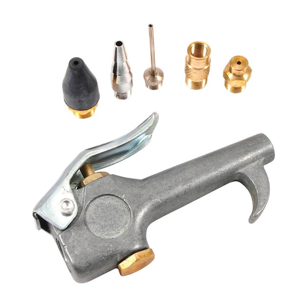 Totalturf Aluminum & Steel Deluxe Air Blow Gun Kit, 0.25 in. NPT 30 PSI - 6 Piece - TO1676718