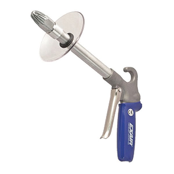 Exair Safety Air Gun, 35 CFM, 6" Ext, Shield, Outlet Size: 3/8" NPT - 1250SS-6-CS