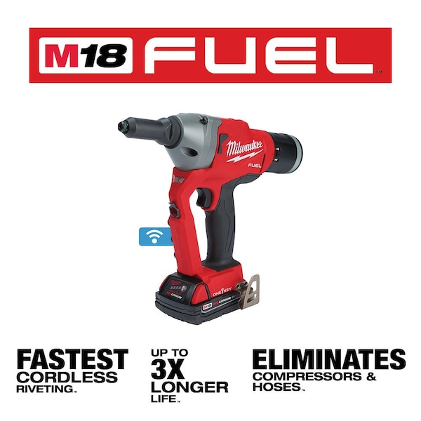 Milwaukee Tool M18 FUEL 1/4 in. Blind Rivet Tool with ONE-KEY Kit - 2660-22CT
