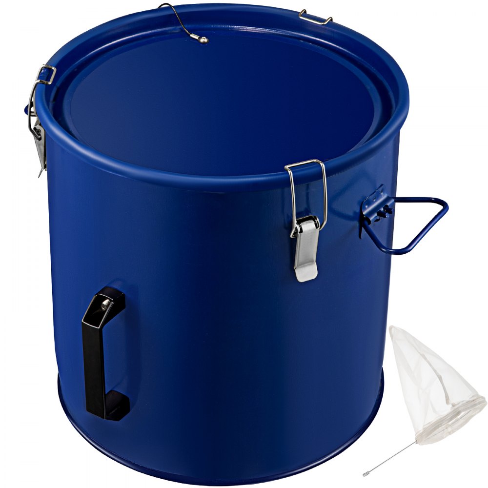 VEVOR Fryer Grease Bucket 8 Gal Oil Disposal Caddy Steel Fryer Oil Bucket w/Rust-proof Coating 30.3L Oil Transport Container w/Lid & Lock Clips Oil Caddy w/Filter Bag For Hot Cooking Oil Filtering - LYTLS8GAL4F8MOYJZV0