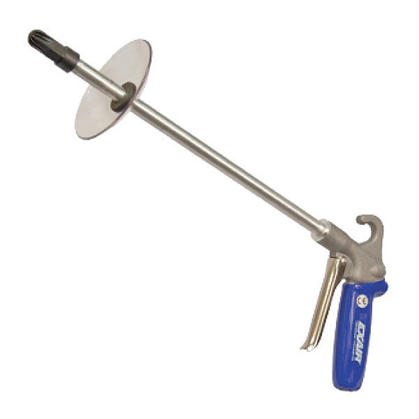 Exair Safety Air Gun, 14 CFM, 12" Ext, Shield, Body Material: Cast Aluminum - 1210-PEEK-12-CS