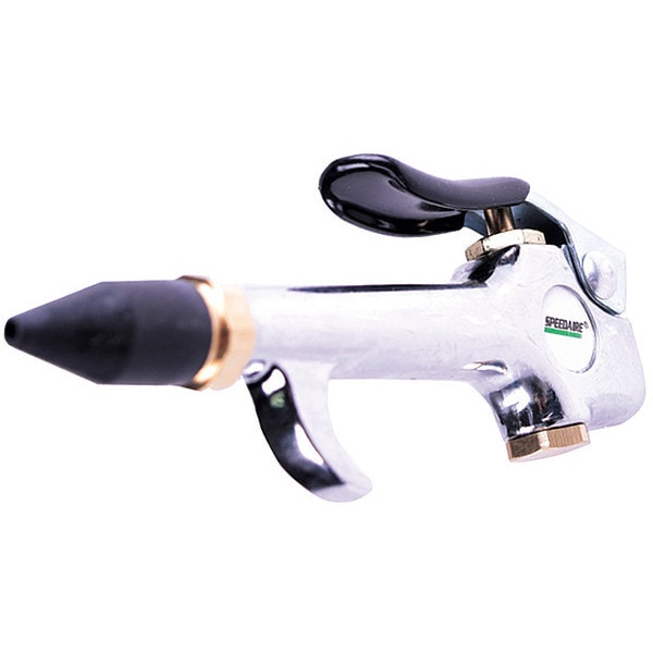 Speedaire Air Gun, Thumb-Lever Grip, Straight Nozzle, Rubber Tip, 1-5/16 in Extension, 1/4 in NPT Female - 22YK50