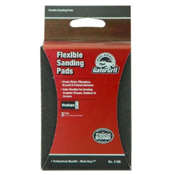 Almohadilla de lijar Gator Finishing 4155 de 3 x 4 pulgadas - Grano fino 150 - Paquete de 5 - 459575