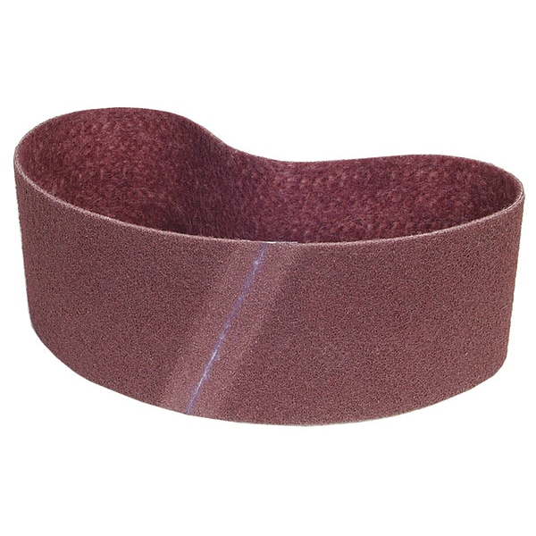 Cinturón de lija Norton Abrasives, 6 pulgadas de ancho, 48 pulgadas de largo, sin tejer, óxido de aluminio, 120 granos, fino, preparación rápida, color guinda - 66261055331.