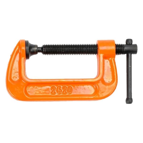 Pony Classic CClamp, 400 lb Clamping, 2 in Max Opening Size, 1 in D Throat, Ductile Iron Body - 2620
