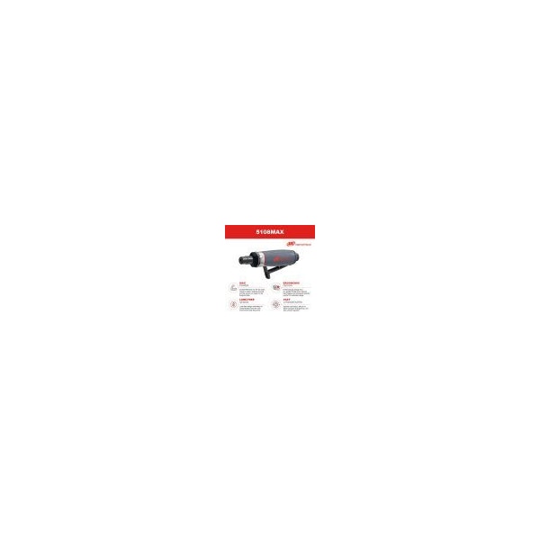 Ingersoll-Rand Straight Die Grinder, 1/4 in NPT Female Air Inlet, 1/4 in Collet, Heavy Duty, 25,000 RPM, 0.4 hp - 5108MAX