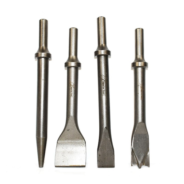 Superior Steel Round Shank Collar Hand Air Tool Chisel 4 Pieces Set - SC774C