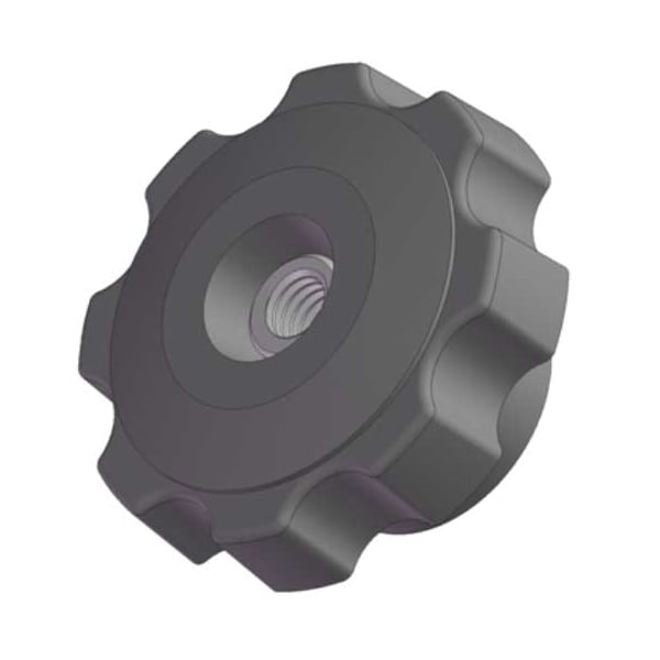 Innovative Components Fluted Knob, 3/8-16 Thread Size, 1.25"L, Thru Tap, Steel - GN6C----F6---21