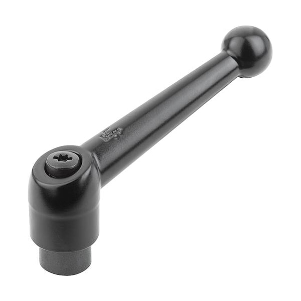 Kipp Adjustable Handle, Size: 3 3/8-16 Zinc, Black Satin, Comp: Steel - K0116.3A41
