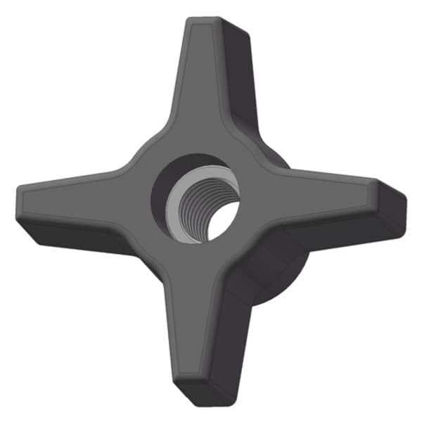 Innovative Components Four Prong Knob, 3/8-16 Thread Size, 1.125"L, Thru Tap, Steel - GN6C----4P7--21