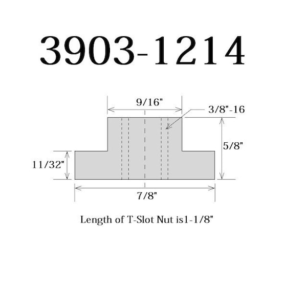 Hhip 9/16" 3/8-16 T-Slot Nut - 3903-1214