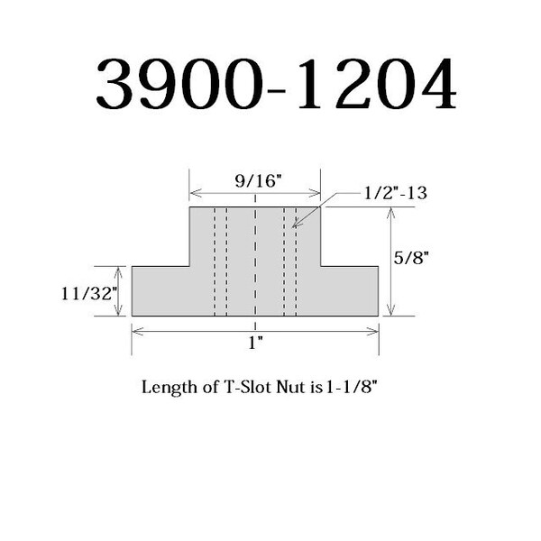 Hhip 9/16" 1/2-13 T-Slot Nut - 3900-1204