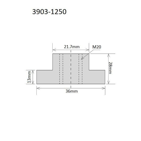 Hhip 21.7mm M20 X 2.50 T-Slot Nut - 3903-1250