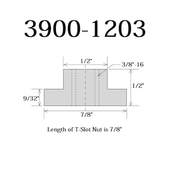 Hhip 1/2" 3/8-16  T-Slot Nut - 3900-1203