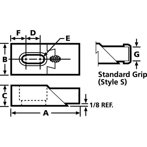 Te-Co Edge Clamp, Low, 1, 1-7/8, 5/8, 5/16 - 33817