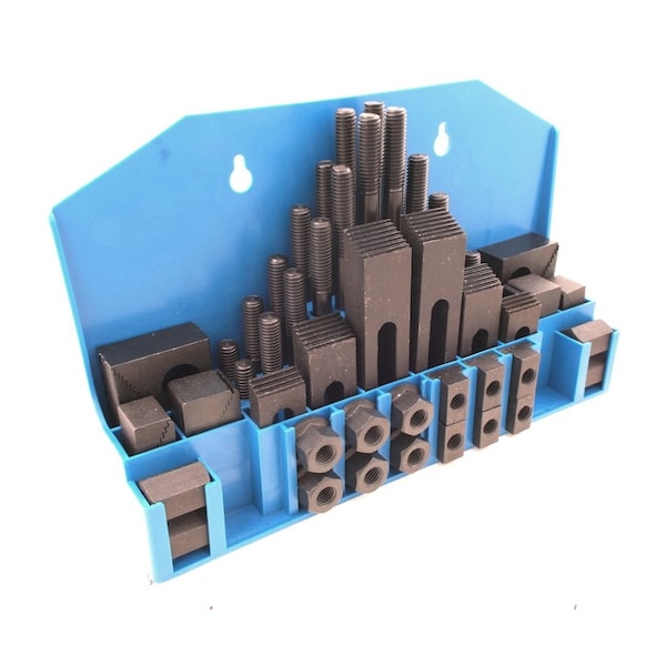 Hhip Ultra Quality 58 Piece 5/8" T Slot 1/2-13 Stud Size Clamping Kit - 3901-0006