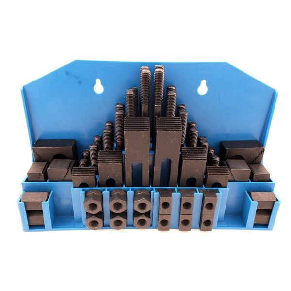 Hhip Ultra Quality 58 Piece 5/8" T Slot 1/2-13 Stud Size Clamping Kit - 3901-0006