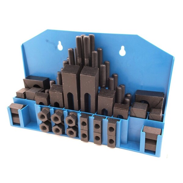 Hhip Ultra Quality 58 Piece 5/8" T Slot 1/2-13 Stud Size Clamping Kit - 3901-0006