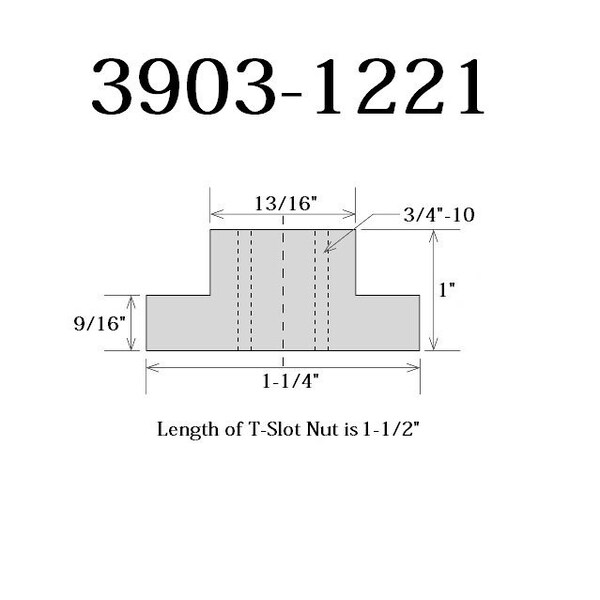 Hhip 13/16" 3/4-10 T-Slot Nut - 3903-1221