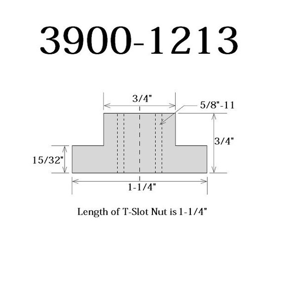 Hhip 3/4" 5/8-11 T-Slot Nut - 3900-1213