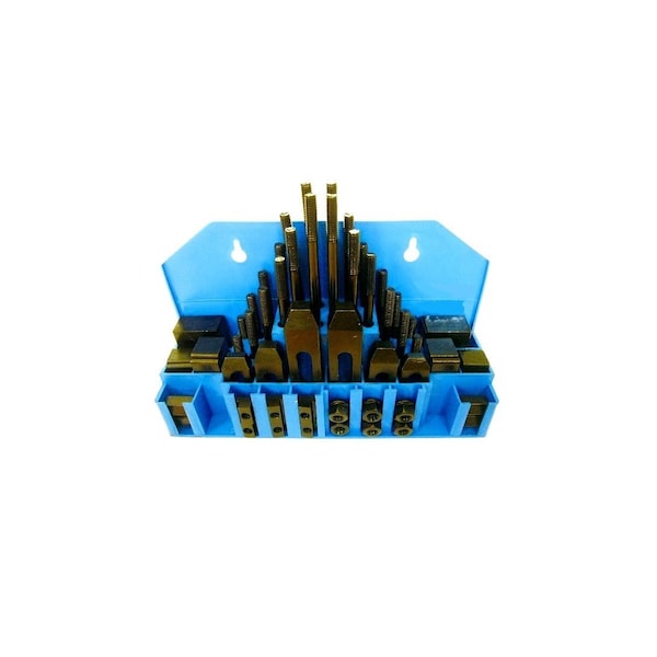 Hhip Ultra Quality 58 Piece 7/16" T Slot 3/8-16 Stud Size Clamping Kit - 3901-0002