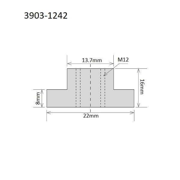 Hhip 13.7mm M12 X 1.75 T-Slot Nut - 3903-1242