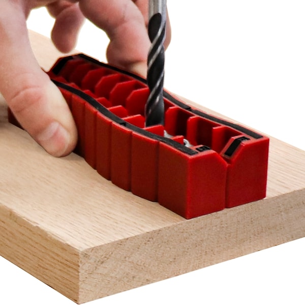 Milescraft Drill Block Plus Handheld Drilling Guide w/9 Bushing Sizes. Easy to Cut On Flat, Edge Or Round Stock - 1336