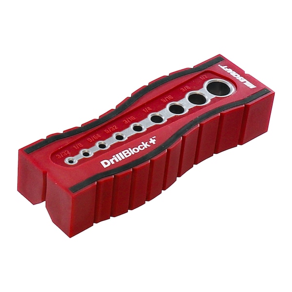 Milescraft Drill Block Plus Handheld Drilling Guide w/9 Bushing Sizes. Easy to Cut On Flat, Edge Or Round Stock - 1336