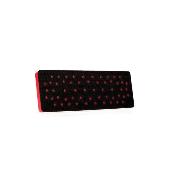Almohadilla de lijado limpio 3M Hookit 28531, 70 mm x 198 mm x 12.7 mm 33 Agujeros Espuma Roja
