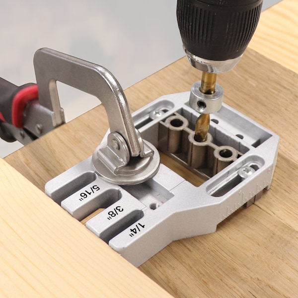 Milescraft Joint Master, Self-Clamping Aluminum Doweling Jig. For 1/4in, 5/16in, and 3/8in Dowel Pins - 1334