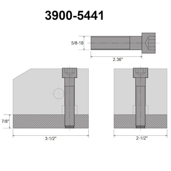 Hhip KDK-150 Style T-Nut Blank 7/8 X 2-1/2 X 3-1/2 With Screw - 3900-5441