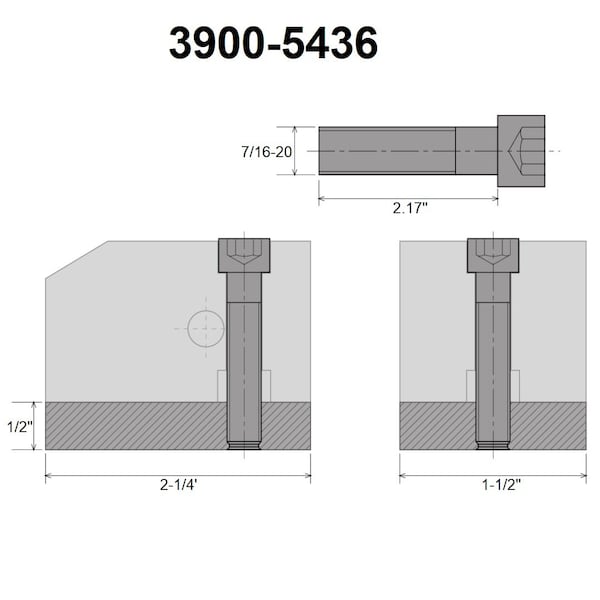 Hhip KDK-100 & KDK-0 Style T-Nut Blank 1/2 X 1-1/2 X 2-1/4 With Screw - 3900-5436