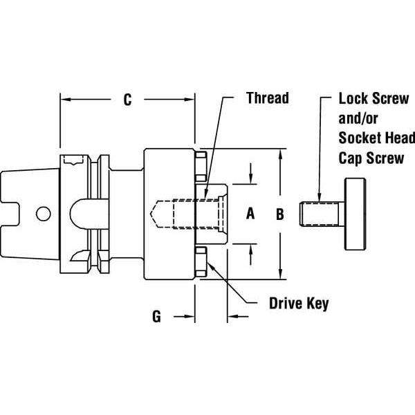 Parlec Shell Mill Holder, BT40, Pilot Dia 1.00 In - B40-10SM4